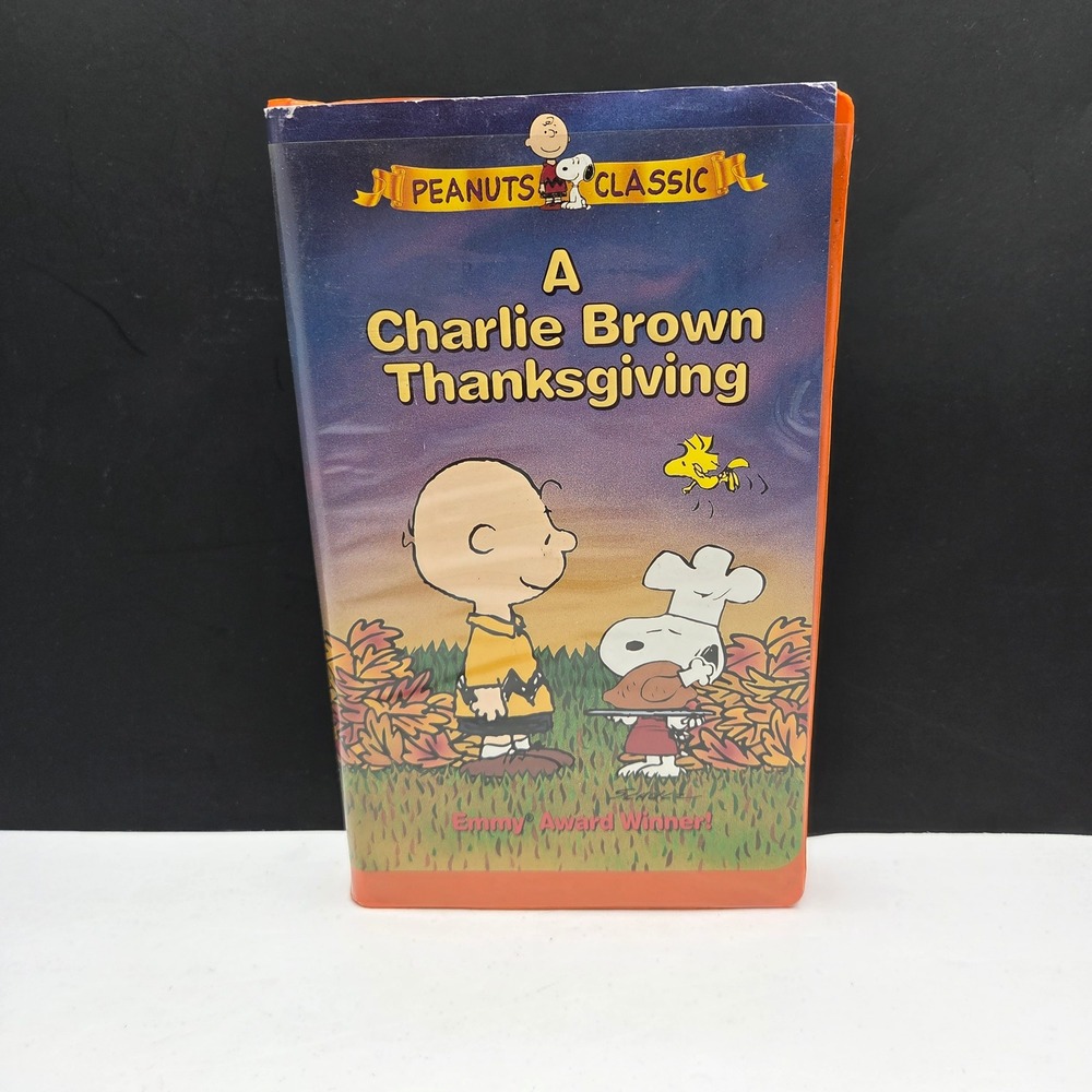 Peanuts A Charlie Brown Thanksgiving VHS Orange Clamshell Vintage Animated Movie